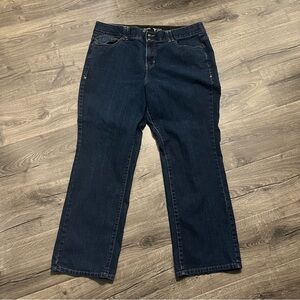 LANE BRYANT Women’s Dark Wash Straight Jeans Tighter Tummy Technology Size 18A